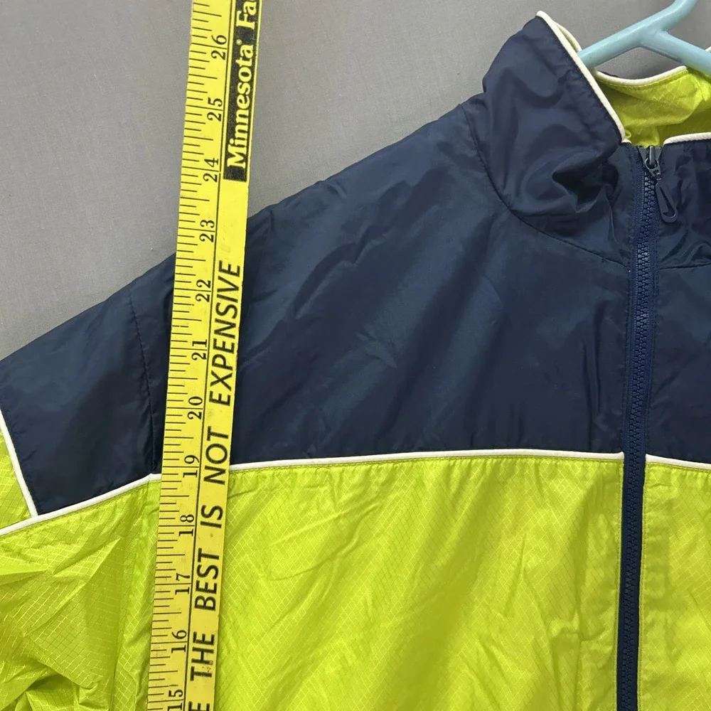 VTG Nike Big Kids Boys Windbreaker Size M 8-10 Neon Green Blue Zip Up Jacket Y2K